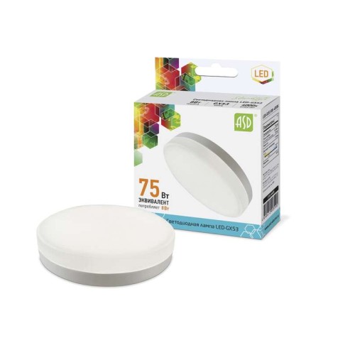Лампа светодиодная LED-GX53-standard 8Вт таблетка 4000К нейтр. бел. GX53 720лм 160-260В ASD 46906120