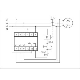 Реле контроля наличия фаз и состояния контактора CKF-2BT (контроль чередования; слипания фаз; регули