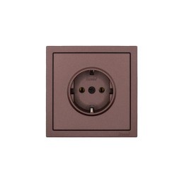 Розетка 1-мест. с/з ПБТ СП ZIMA IP20 16А безвинт. зажим шоколад LEZARD 704-7388-122BQC