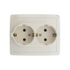Розетка 2-м СП Simon15 16А IP20 250В с заземл. Schuko защ. шторки винт. клеммы сл. кость Simon 15904
