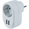 Адаптер 1-м 61 454 NAD-USB01-1E-C-WH + 2хUSB 3.4А с заземл. Navigator 61454