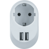Адаптер 1-м 61 454 NAD-USB01-1E-C-WH + 2хUSB 3.4А с заземл. Navigator 61454