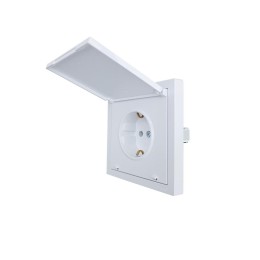 Розетка 1-мест. с/з с крышкой СП ZIMA 16А ПБТ безвинт. зажим бел. LEZARD 704-0288-123BQC