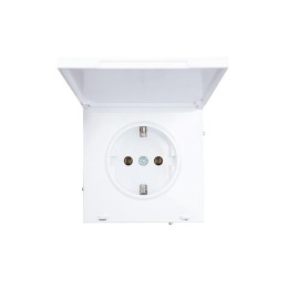 Розетка 1-мест. с/з с крышкой СП ZIMA 16А ПБТ безвинт. зажим бел. LEZARD 704-0288-123BQC