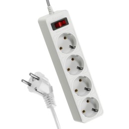 Удлинитель с сетевым фильтром 4х1.5м с заземл. 10А IP20 2.2кВт 3х0.75 с предохранителем с выкл. с ин