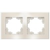 Рамка 2-м Афина стеклянная сл. кость (ivory) UNIVersal 2273