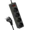 Удлинитель с сетевым фильтром 4х1.5м с заземл. 10А IP20 2.2кВт 3х0.75 с предохранителем с выкл. с ин