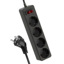 Удлинитель с сетевым фильтром 4х1.5м с заземл. 10А IP20 2.2кВт 3х0.75 с предохранителем с выкл. с ин
