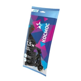 Удлинитель с сетевым фильтром 4х1.5м с заземл. 10А IP20 2.2кВт 3х0.75 с предохранителем с выкл. с ин