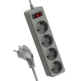 Удлинитель с сетевым фильтром 4х1.5м с заземл. 10А IP20 2.2кВт 3х0.75 с предохранителем с выкл. с ин