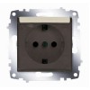 Розетка 1-м СП Cosmo 16А IP20 с заземл. с крышкой механизм титаниум ABB 619-011400-218