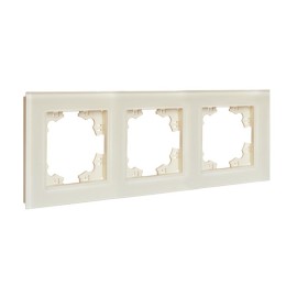 Рамка 3-м Афина стеклянная сл. кость (ivory) UNIVersal 2274