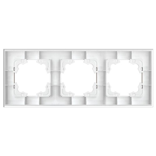 Рамка 3-м Афина стеклянная сл. кость (ivory) UNIVersal 2274