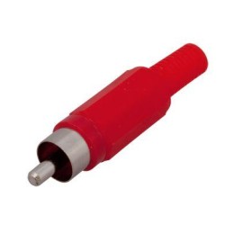 Разъем штекер RCA красн. пайка Rexant 14-0403