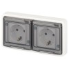 Розетка Эксперт 11-2523-01 2х2P+E гориз. IP55 16А-250В СУ бел. Эра Б0063276