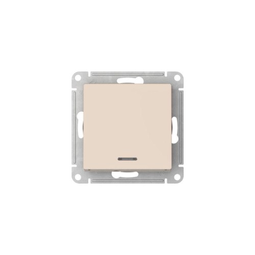 Переключатель 1-кл. AtlasDesign (сх. 6а) 10AX с подсветкой быстрозажим. клем. механизм беж. SE ATN00