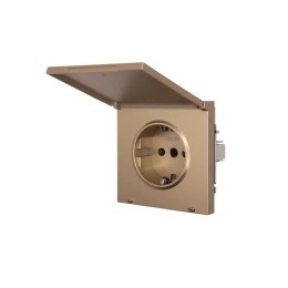 Розетка 1-мест. с/з с крышкой ПБТ СП ZIMA IP20 16А безвинт. зажим зол. LEZARD 704-3688-123BQC