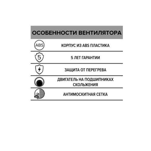 Вентилятор вытяжной осевой 125мм сетка бел. ERA E 125 S