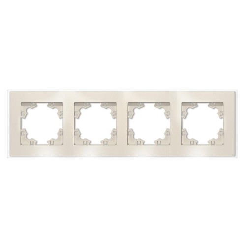 Рамка 4-м Афина стеклянная сл. кость (ivory) UNIVersal 2275