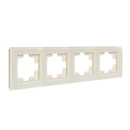 Рамка 4-м Афина стеклянная сл. кость (ivory) UNIVersal 2275