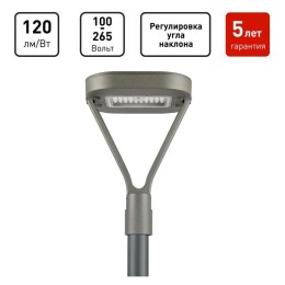 Светильник светодиодный SPP-505-0-30K-050 50Вт 3000К IP65 6000лм КСС Д садово-парковый сер. Эра Б006