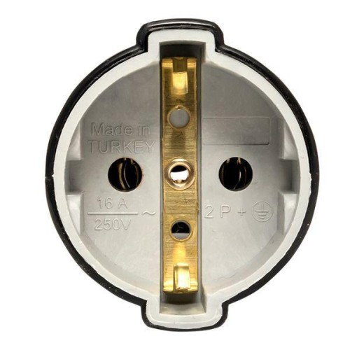 Гнездо штепсельное с заземл. черн. 16А 250В PROxima EKF ASG16-30-r