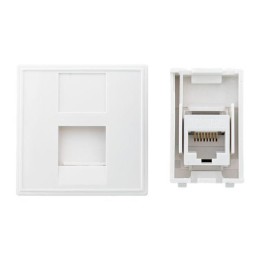 Розетка RJ45 категории 6 (ширина 2 модуля) EKF E2MK016-135-10