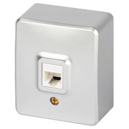 Розетка Эксперт 11-3203-03 информационная RJ45 IP20 ОУ алюм. Эра Б0063009