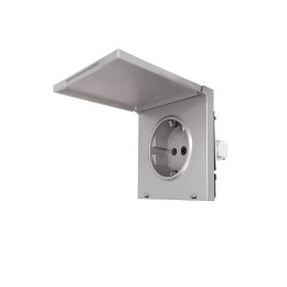 Розетка 1-мест. с/з с крышкой ПБТ СП ZIMA IP20 16А безвинт. зажим сер. матов. LEZARD 704-7488-123BQC