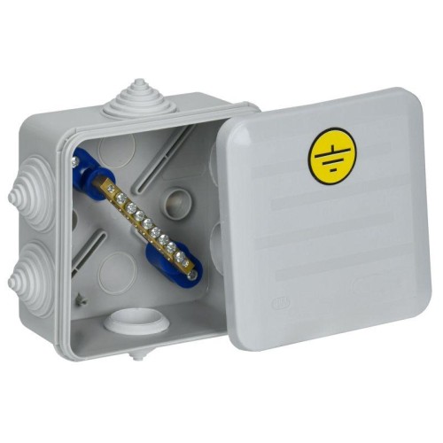 Коробка КУП КМ41361 100х100х50 IP44 6 вводов (7035) IEK UKO21-100-100-050-K41-55U