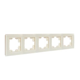Рамка 5-м Афина стеклянная сл. кость (ivory) UNIVersal 2276