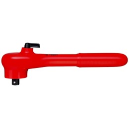 Рукоятка трещоточная VDE 1000В DR 3/8дюйм с флажковым переключателем L-190мм диэлектрическая Knipex