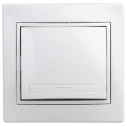 Кнопка включения СП Plano 1-109-01 10А 250В IP20 Plano бел. Intro Б0053830