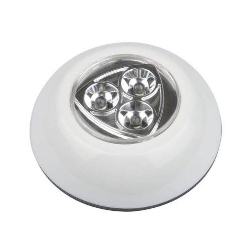 Светильник-ночник DTL-360 Круг/White/3LED/3ААА пушлайт питание от 3-х батареек ААА (в комплект не вх