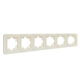 Рамка 6-м Афина стеклянная сл. кость (ivory) UNIVersal 2277