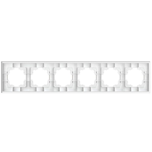 Рамка 6-м Афина стеклянная сл. кость (ivory) UNIVersal 2277
