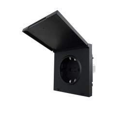 Розетка 1-мест. с/з с крышкой ПБТ СП ZIMA IP20 16А безвинт. зажим черн. бархат LEZARD 704-4288-123BQ