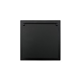 Розетка 1-мест. с/з с крышкой ПБТ СП ZIMA IP20 16А безвинт. зажим черн. бархат LEZARD 704-4288-123BQ