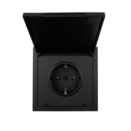 Розетка 1-мест. с/з с крышкой ПБТ СП ZIMA IP20 16А безвинт. зажим черн. бархат LEZARD 704-4288-123BQ