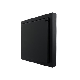 Розетка 1-мест. с/з с крышкой ПБТ СП ZIMA IP20 16А безвинт. зажим черн. бархат LEZARD 704-4288-123BQ