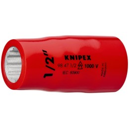 Головка торцевая VDE 1000В DR 1/2дюйм BiHEX двойн. шестигранник дюймовая 7/8дюйм диэлектрическая Kni