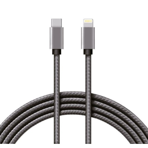 Кабель Type-C-Lightning PD 1м графит нейлон Rexant 18-7054