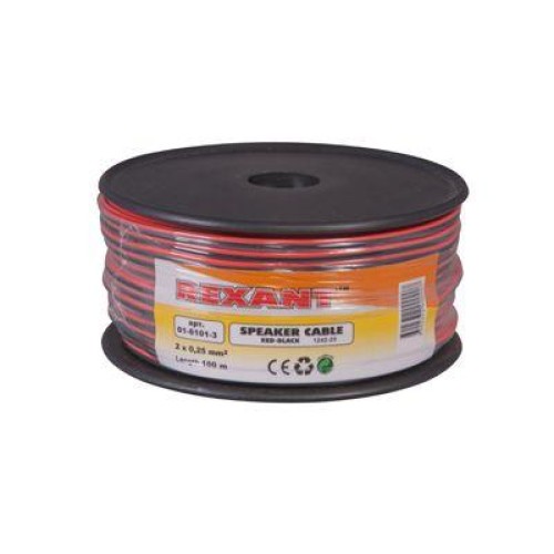 Кабель Stereo 2х0.25 Red/Black 100м (м) Rexant 01-6101-3