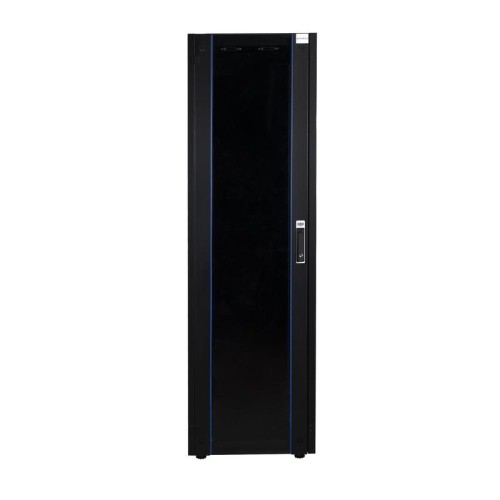 Шкаф напольный 19дюйм 42U 600х1200 перед. дв. стекл. задн. стен. метал. сер. Datarex DR-700550