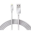 Кабель USB-Lightning 1м серебристая нейлоновая оплетка Rexant 18-7051