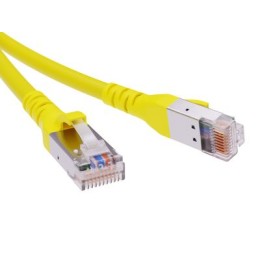 DKC Патч-корд экранированный  CAT6A S/FTP 4х2, LSZH, желтый, 1.5м