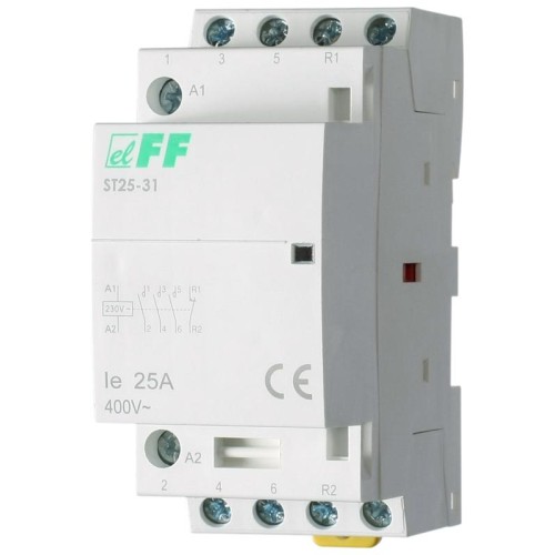 Контактор ST25-31 (3NO+1NC 4Вт 2 модуля монтаж на DIN-рейке 230В AC 25А IP20) F&F EA13.001.008