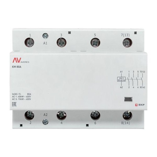 Контактор модульный КМ 80А 4NO 230В AC (6 мод.) AVERES EKF km-av-6-80-40-230V