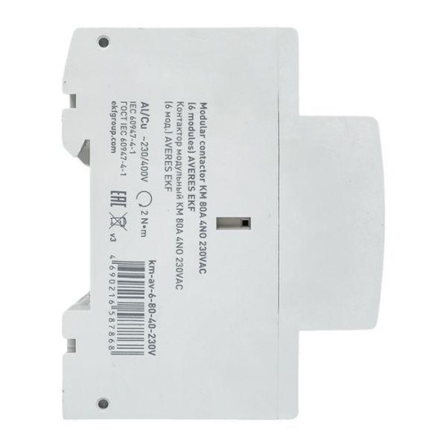 Контактор модульный КМ 80А 4NO 230В AC (6 мод.) AVERES EKF km-av-6-80-40-230V