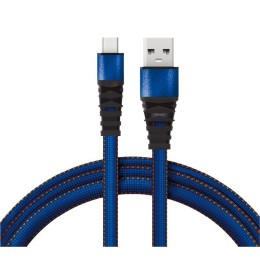 Кабель USB-microUSB 1м плоский провод син. джинсовая оплетка Rexant 18-1163